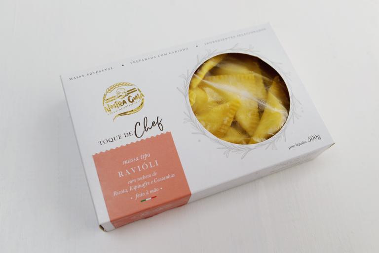 Massa Ravioli de Ricota, Espinafre e Castanha